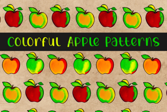 Cute Fun Colorful Vintage Apple Patterns: A Versatile Design for Every Project