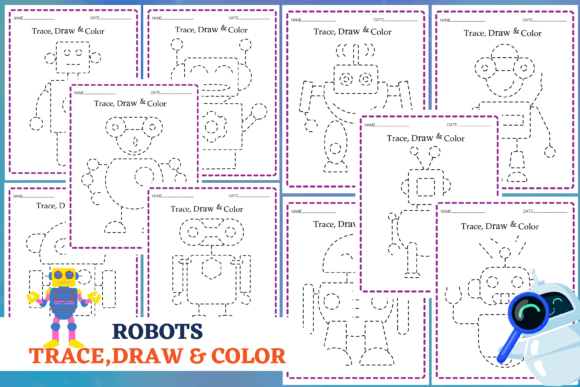 Robots Trace and Color Worksheets: A Practical Tool for Early Learning and Creative Development