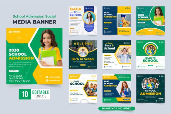 School Admission Social Media Post Set: A Creative Tool for Educational Institutions