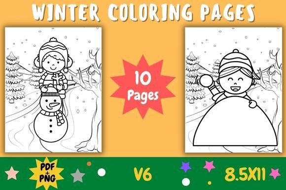 Winter Coloring Pages for Kids - V6: A Creative and Thoughtful Addition to Any Child's Art Supplies